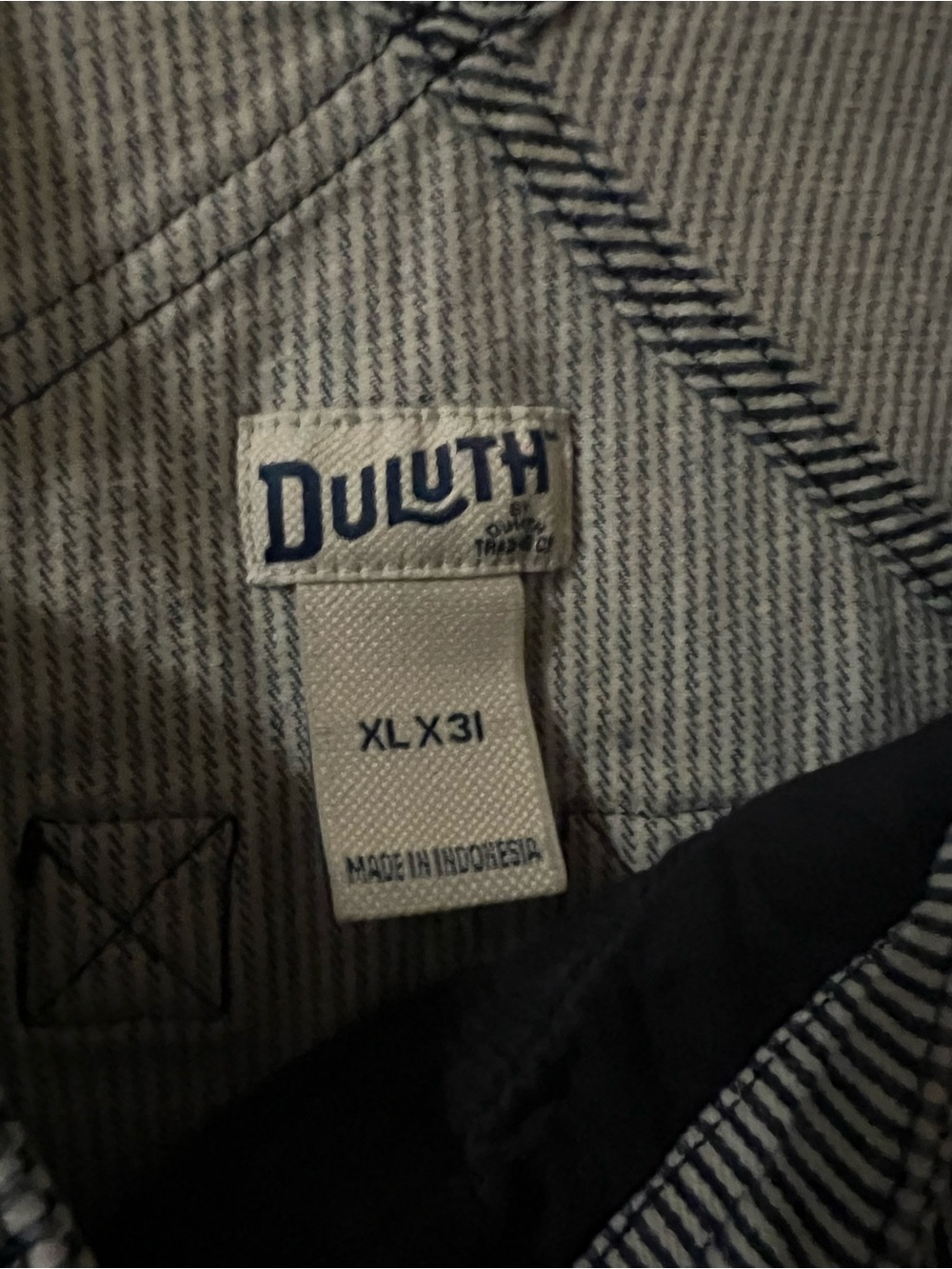 Duluth Trading Co Blue and White Striped Women’s Jeans Overalls